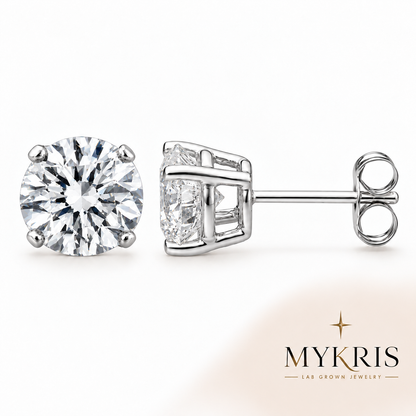 Lab Grown Diamond Stud Earring 1-10 CTTW 14K Gold; PushBack