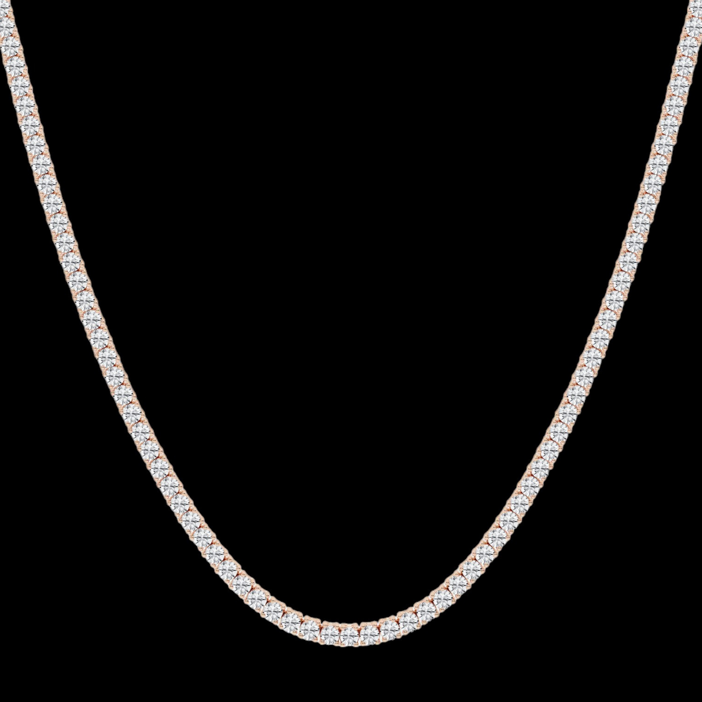 Round Lab Grown Diamond Tennis Necklace