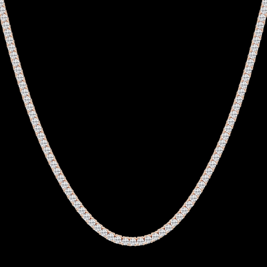 Round Lab Grown Diamond Tennis Necklace