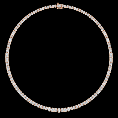 Oval Lab Grown Diamond Four-Prong Tennis Fashion Necklace