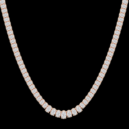 Oval Lab Grown Diamond Four-Prong Tennis Fashion Necklace