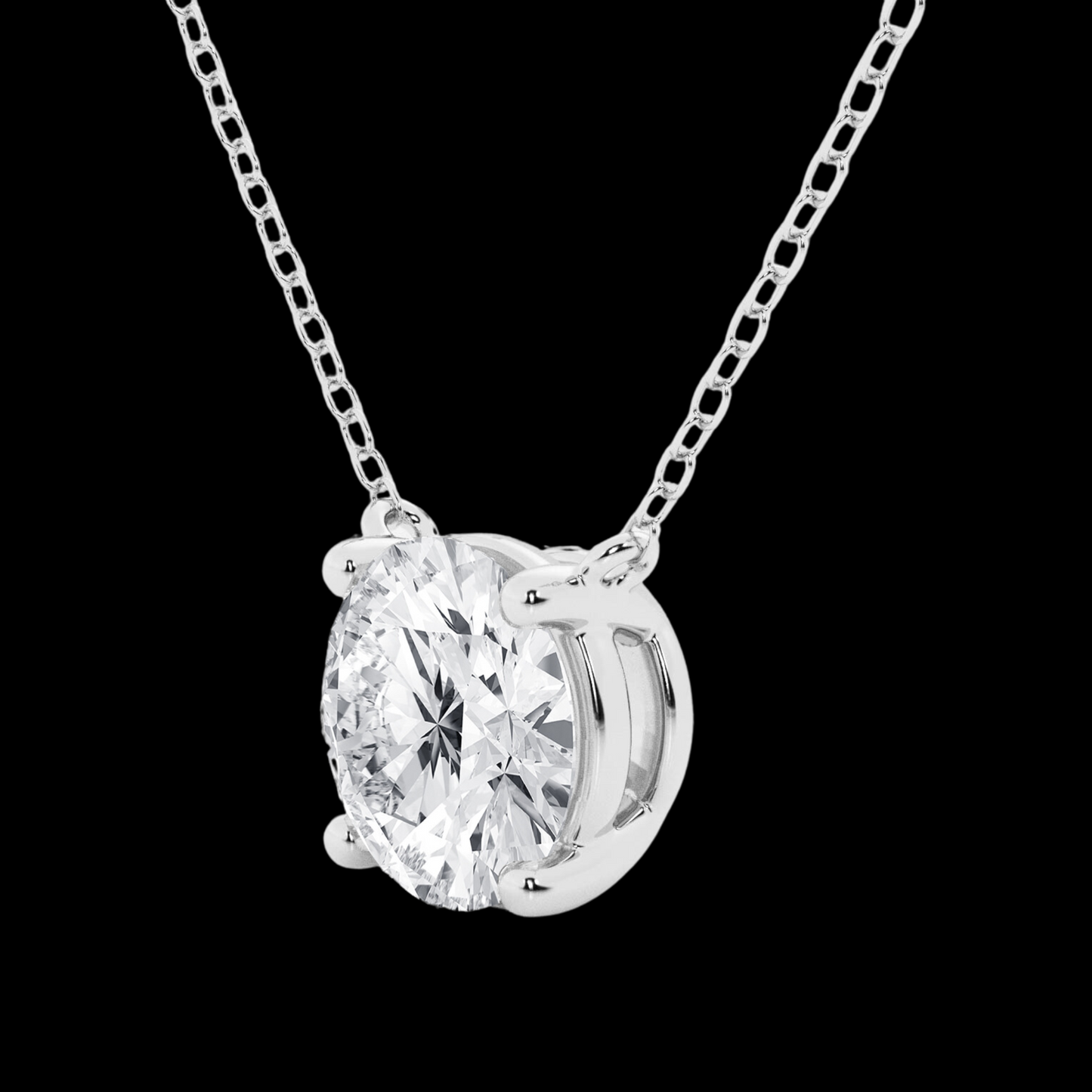 Round Lab Grown Diamond Solitaire Pendant