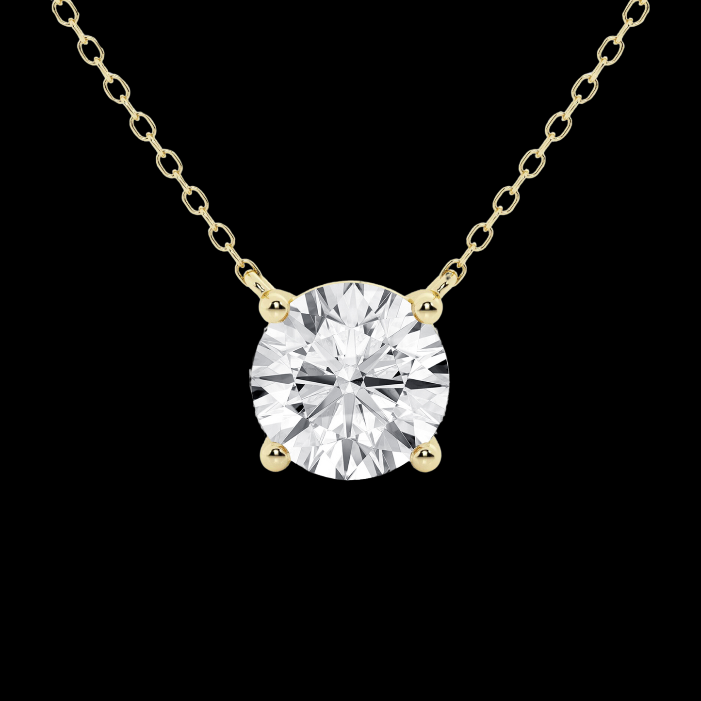 Round Lab Grown Diamond Solitaire Pendant