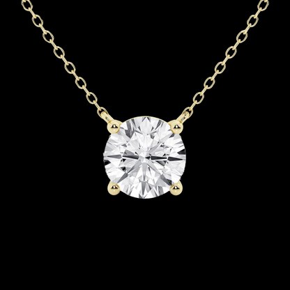 Round Lab Grown Diamond Solitaire Pendant