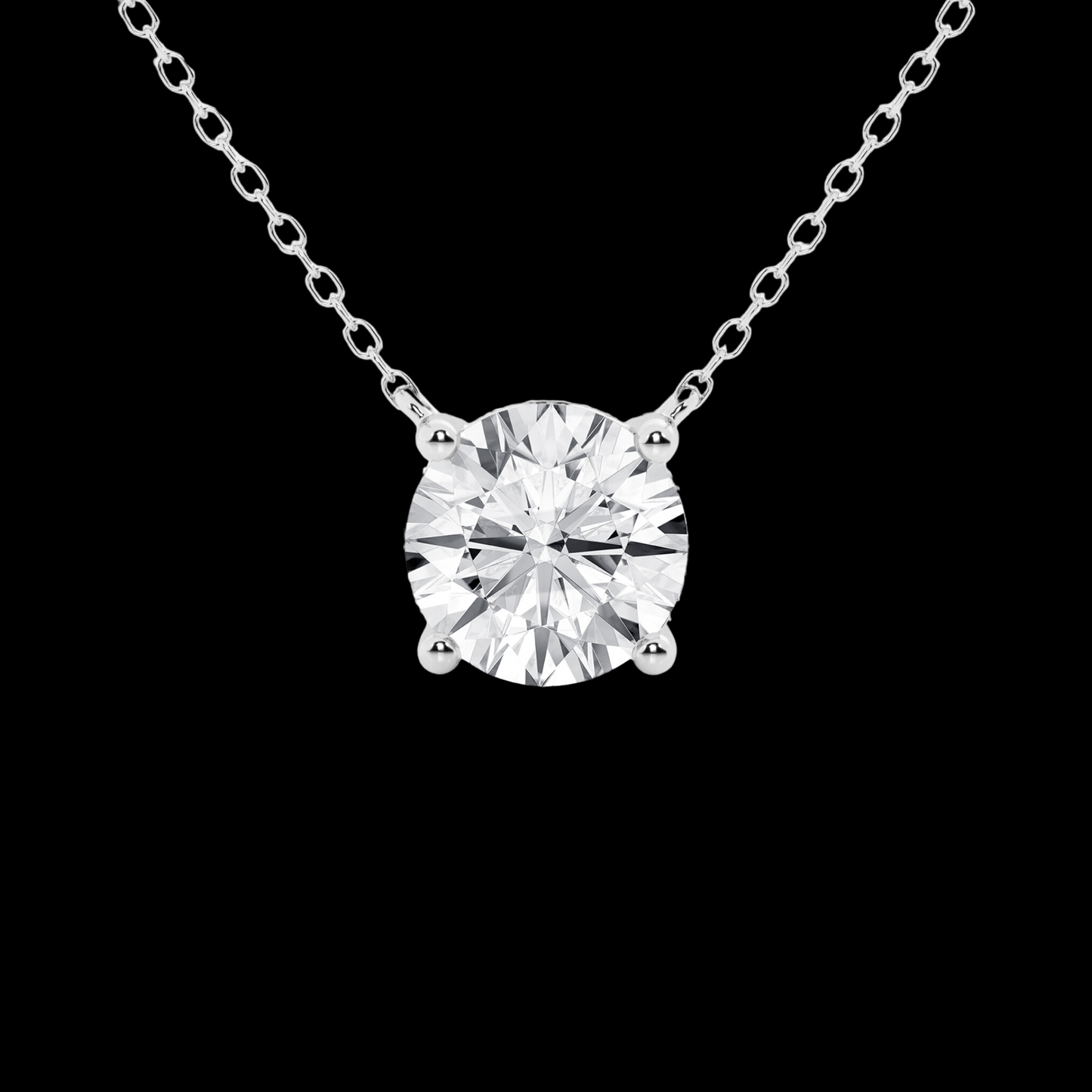 Round Lab Grown Diamond Solitaire Pendant