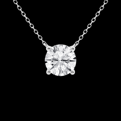 Round Lab Grown Diamond Solitaire Pendant