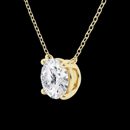 Round Lab Grown Diamond Solitaire Pendant