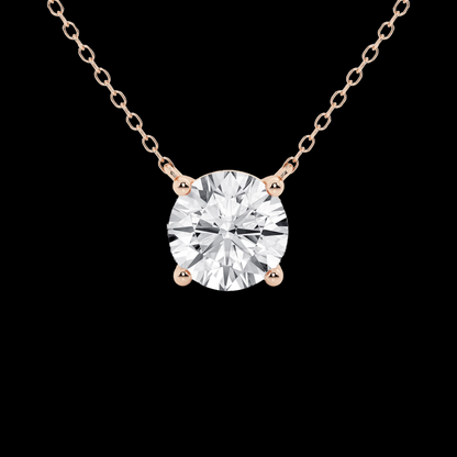 Round Lab Grown Diamond Solitaire Pendant