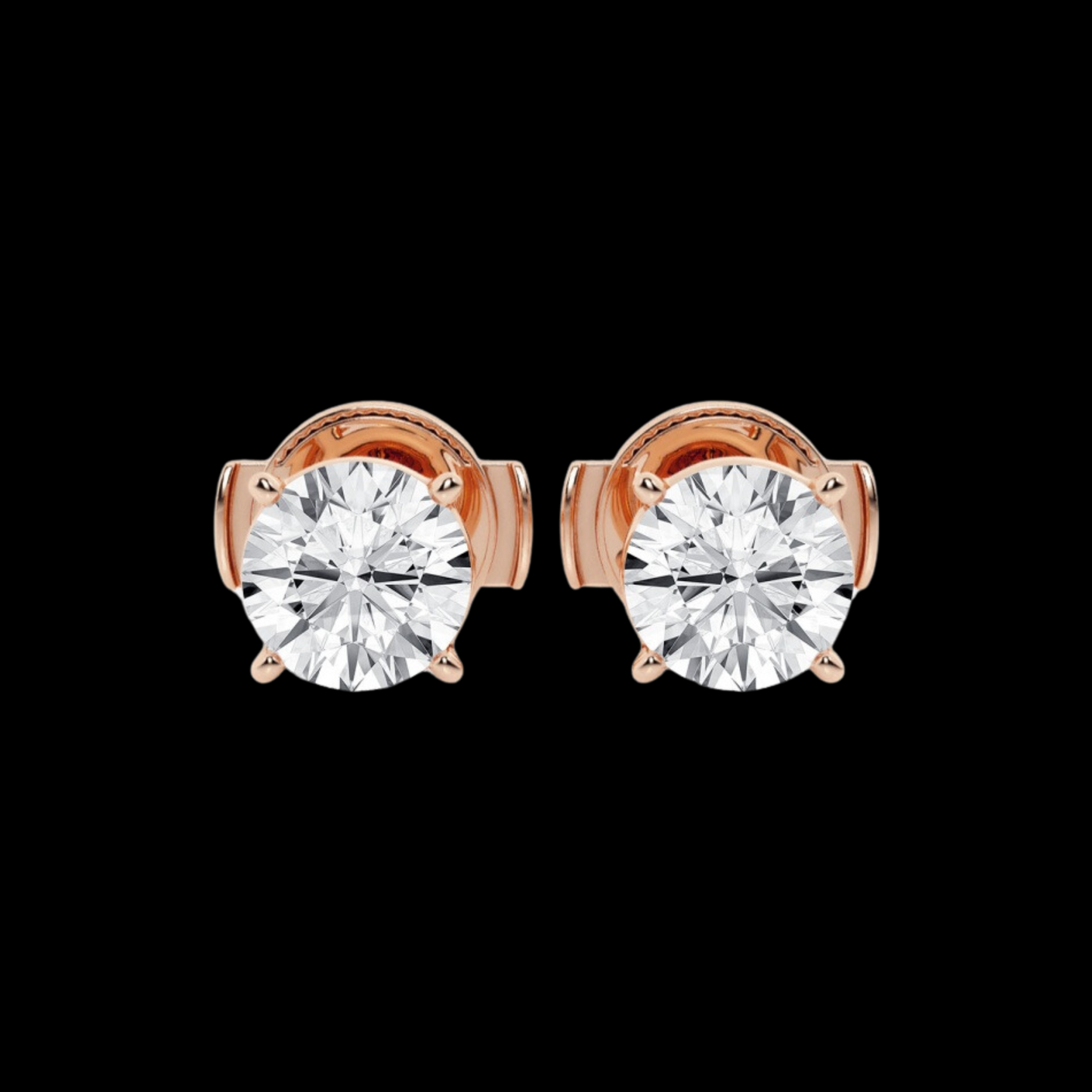 Round Lab Grown Diamond Stud Earrings