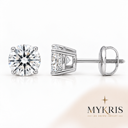 Lab Grown Diamond Stud Earring 1-10 CTTW 14K Gold ScrewBack