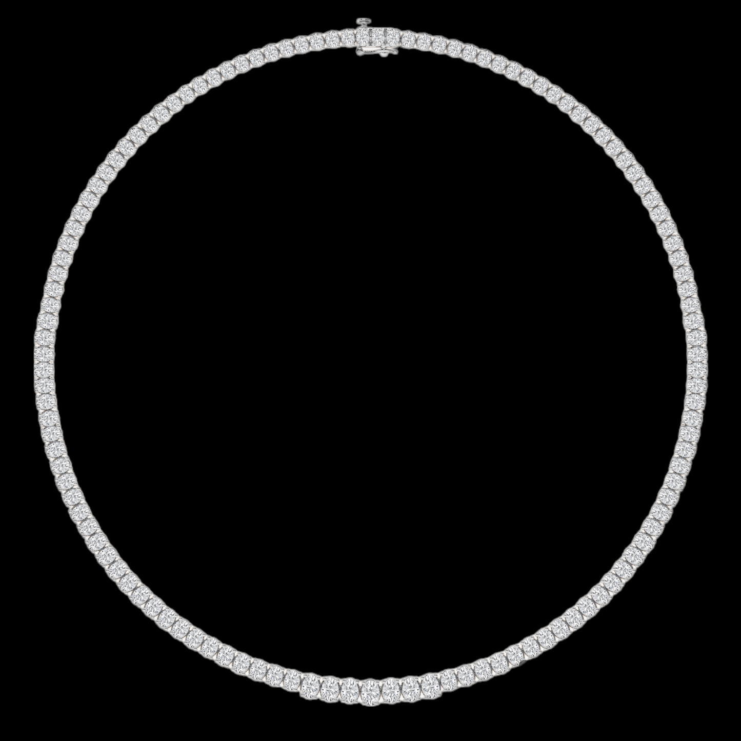 Oval Lab Grown Diamond Four-Prong Tennis Fashion Necklace