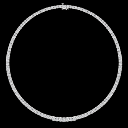 Oval Lab Grown Diamond Four-Prong Tennis Fashion Necklace