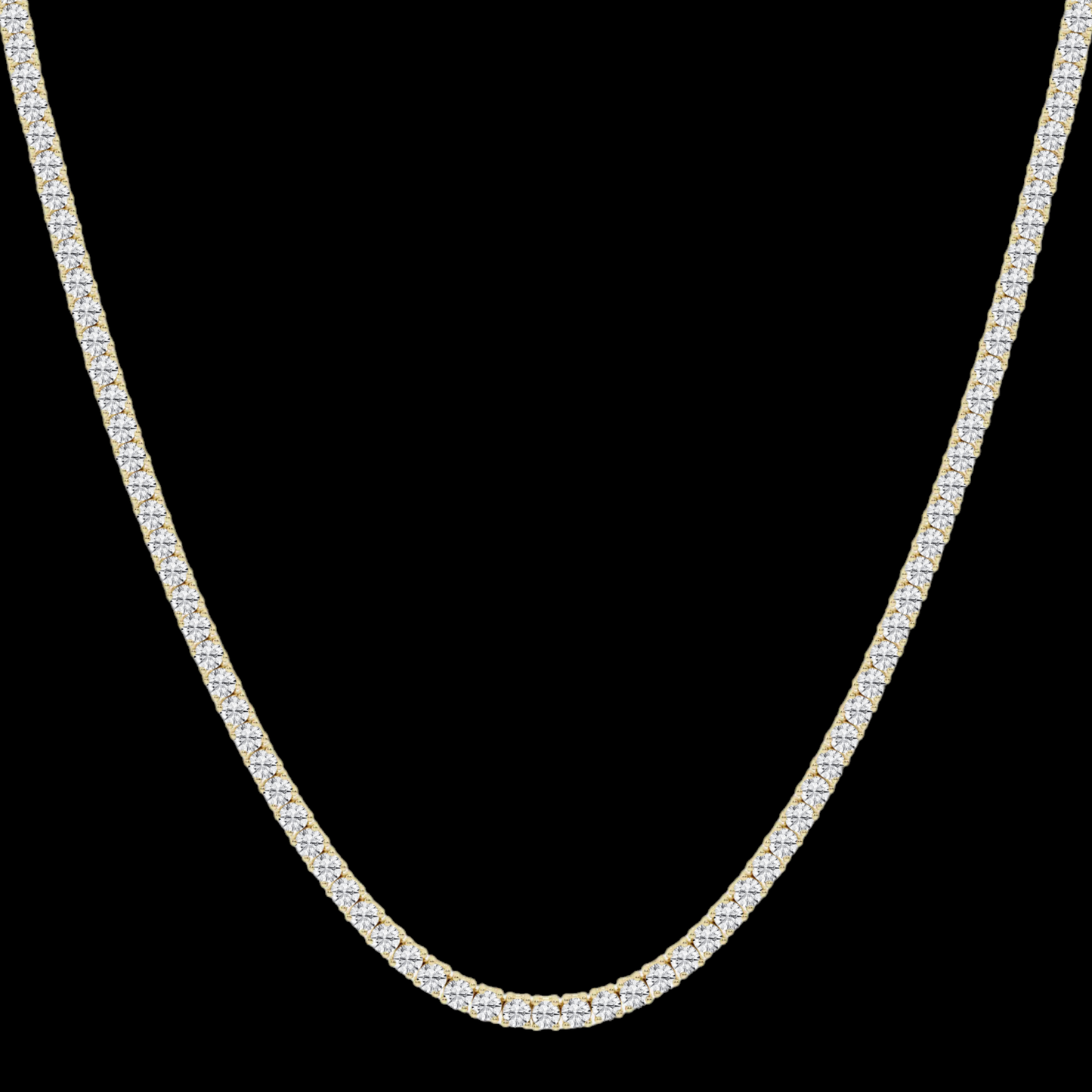 Round Lab Grown Diamond Tennis Necklace