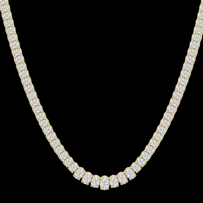 Oval Lab Grown Diamond Four-Prong Tennis Fashion Necklace